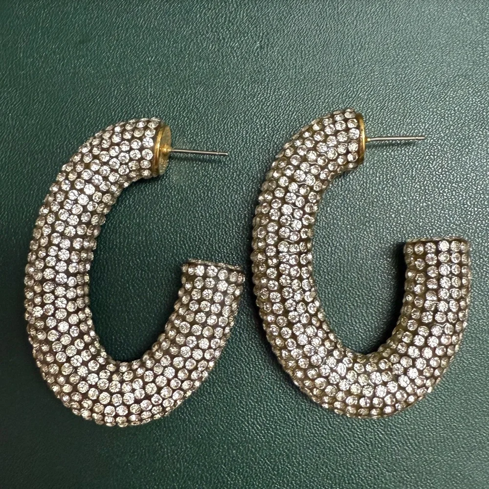 J. Crew Silver Crystal Earrings - Picture 2 of 6